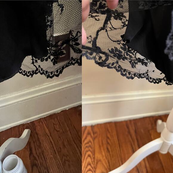 Valerie Separates Skirt Size M Black Mesh Knee Length Hi-Low Straight Women Goth - Picture 11 of 17